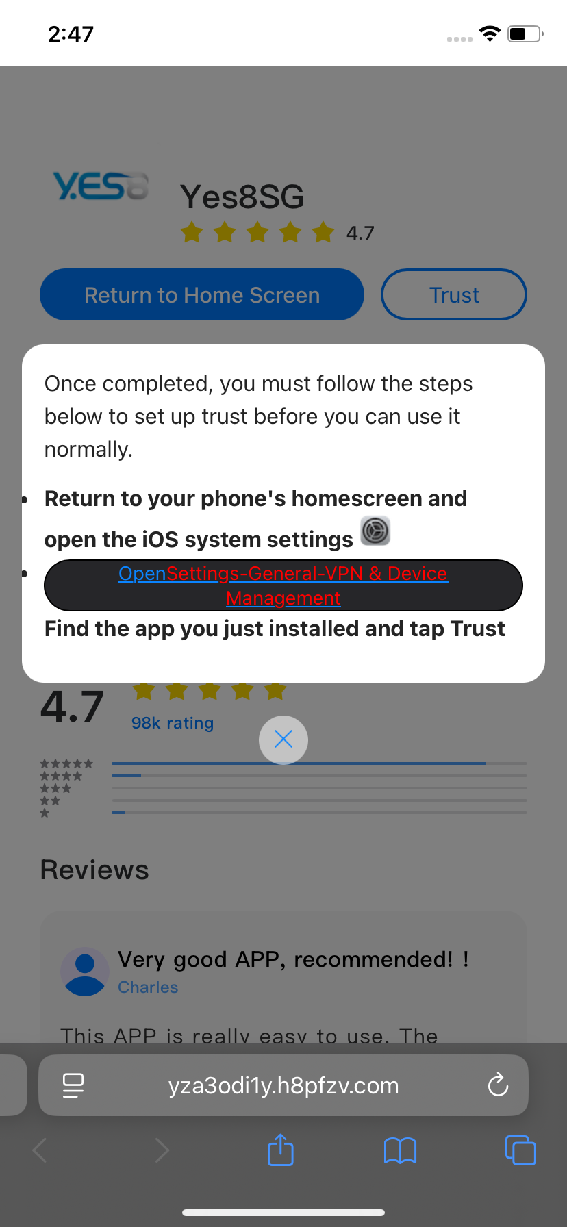 YES8 IOS Step 3